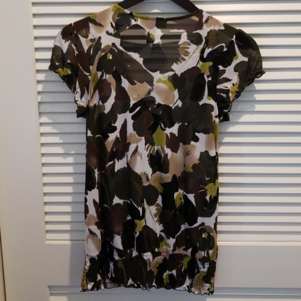 INC floral multi color Petite small womens blouse - Picture 3 of 3